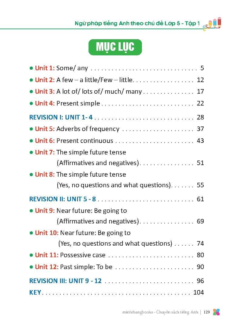 bộ primary grammar - ngữ pháp tiếng anh theo chủ đề lớp 5 - tập 1