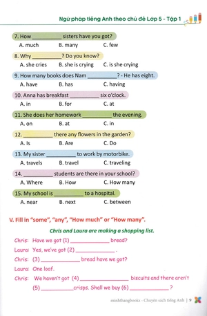 bộ primary grammar - ngữ pháp tiếng anh theo chủ đề lớp 5 - tập 1