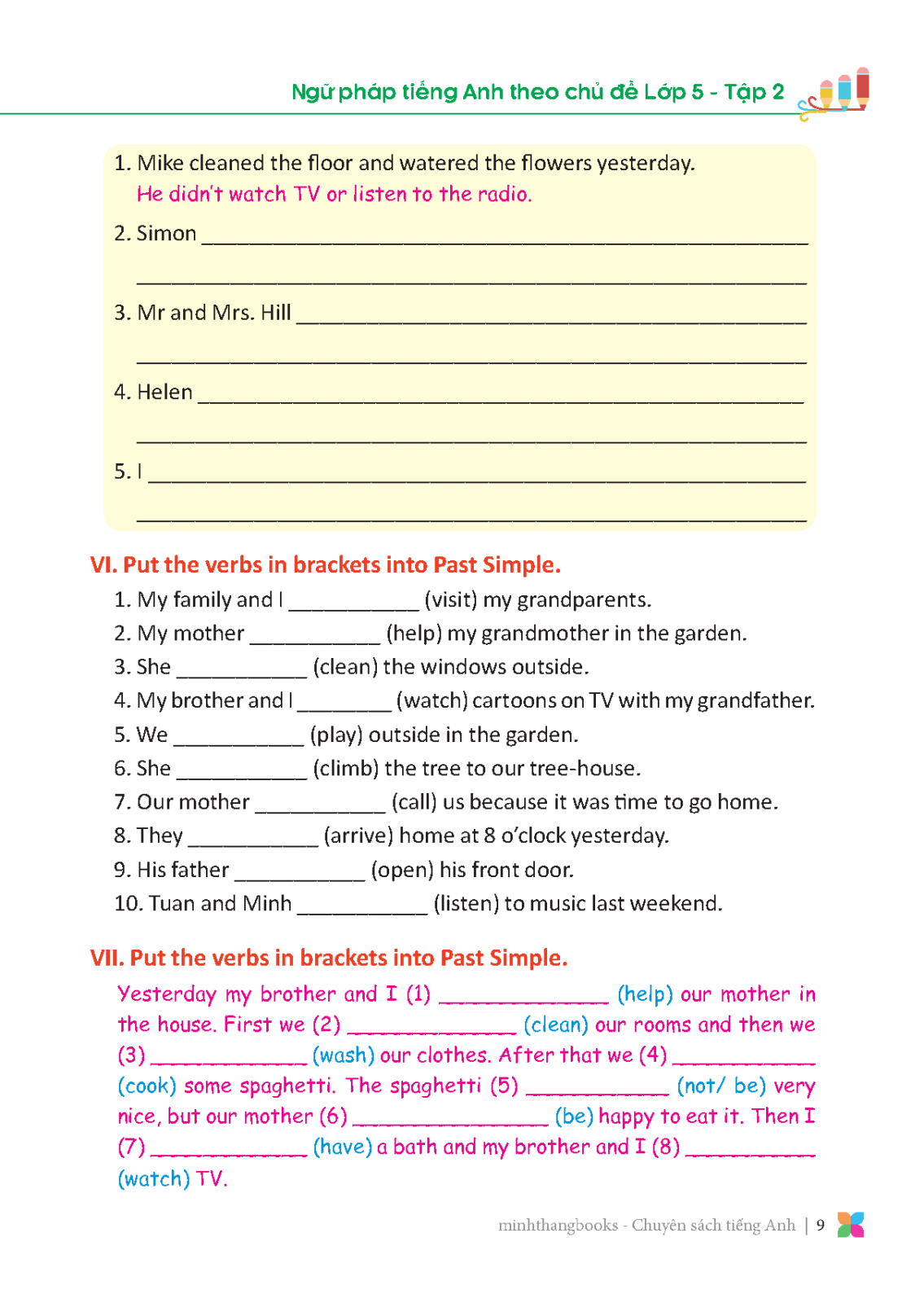 bộ primary grammar - ngữ pháp tiếng anh theo chủ đề lớp 5 - tập 2 (tái bản 2024)