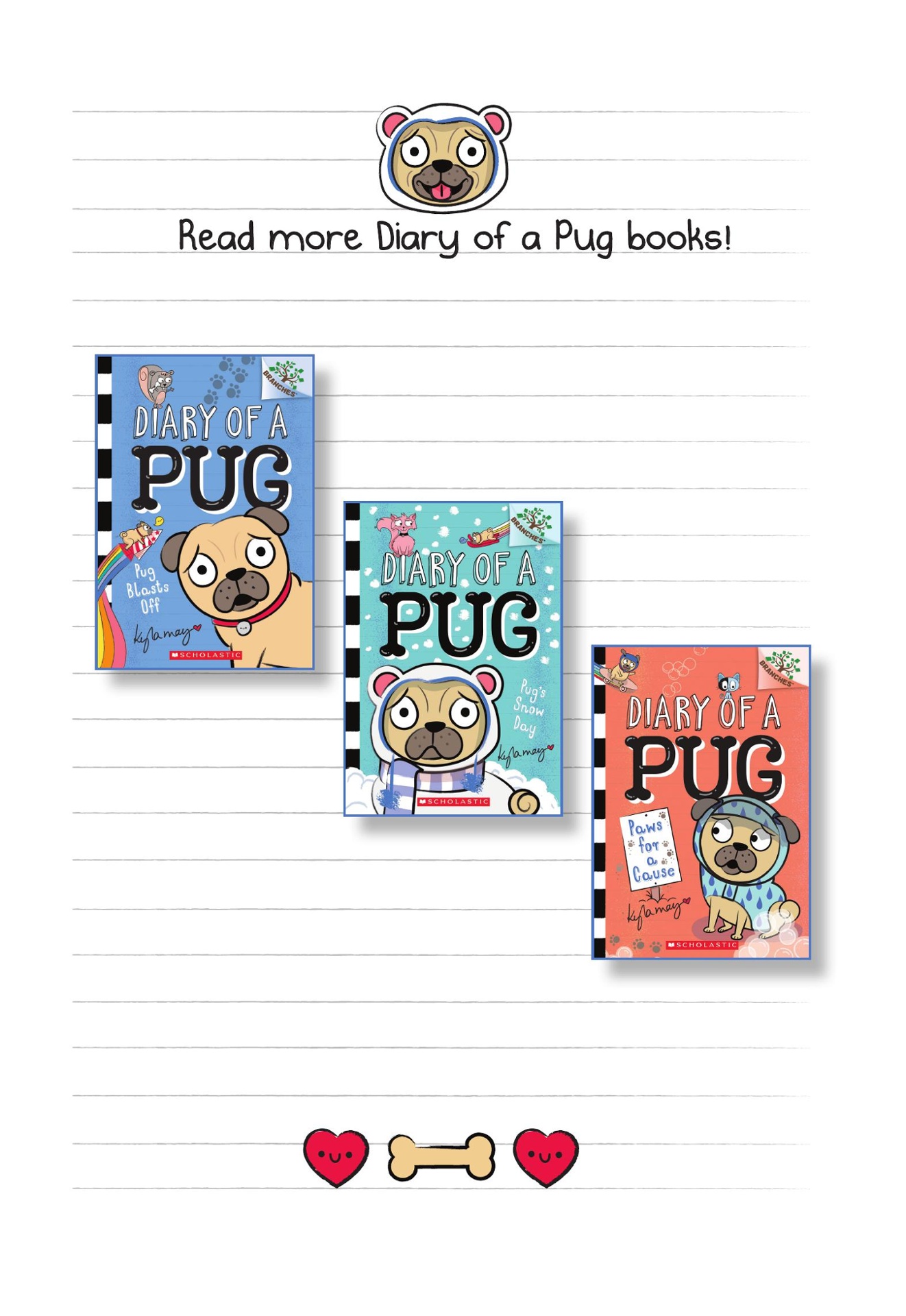 bộ pug's snow day: a branches book (diary of a pug #2), volume 2