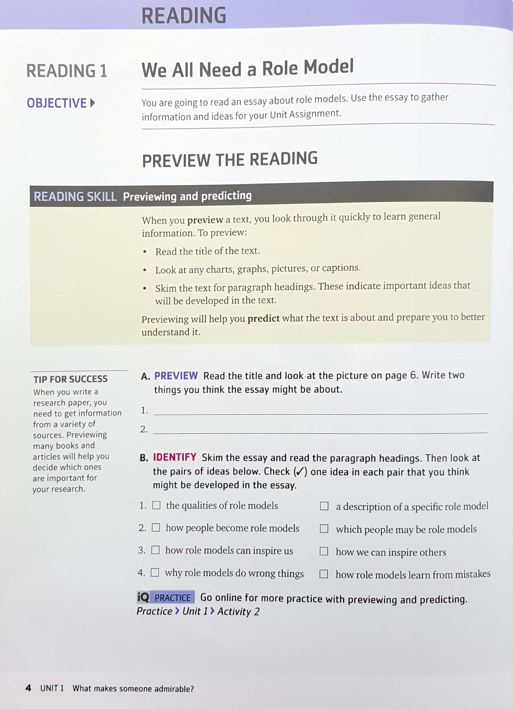 bộ q: skills for success: level 4: reading and writing student book with iq online practice - 3rd edition