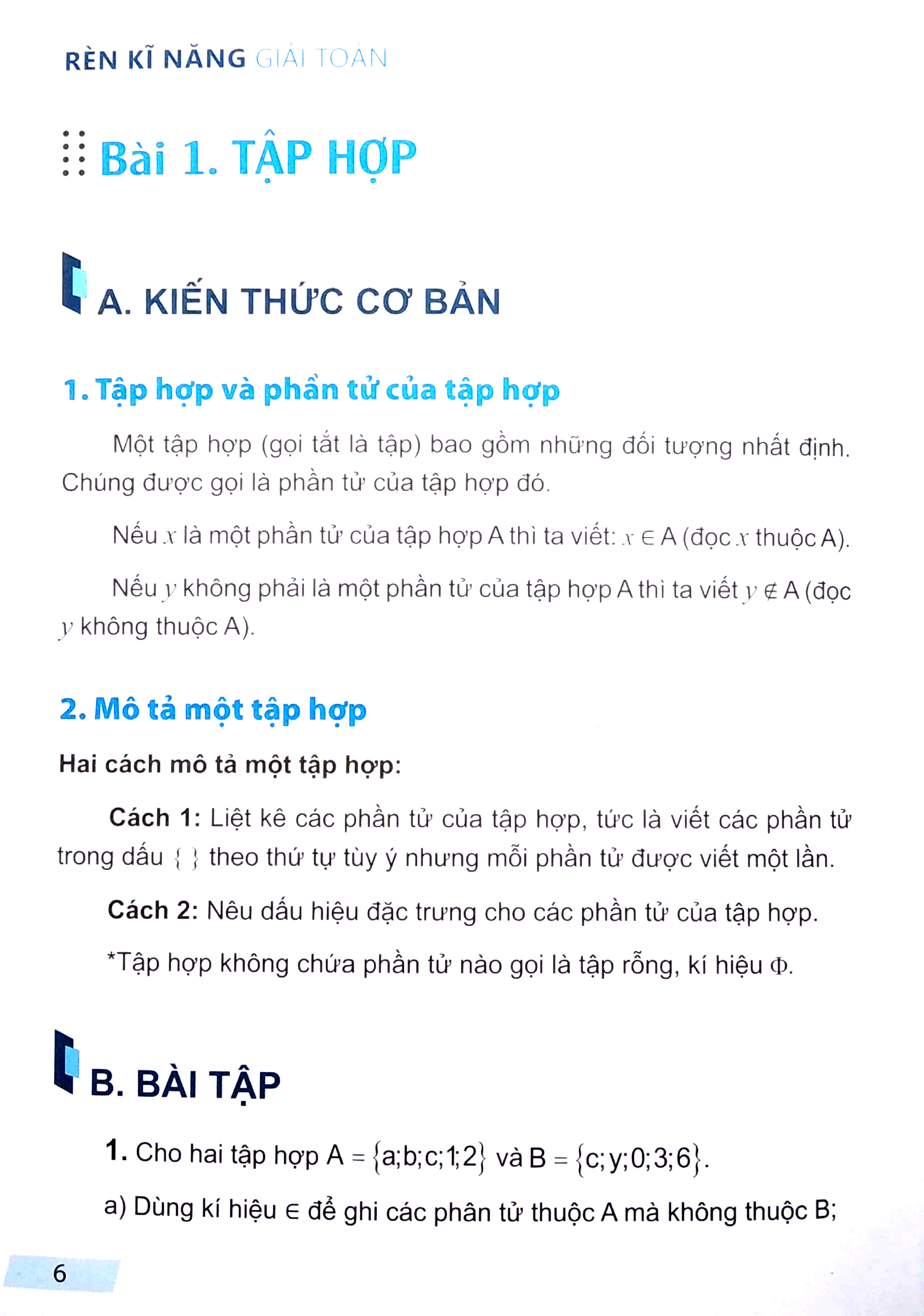 bộ rèn kĩ năng giải toán lớp 6 - tập 1