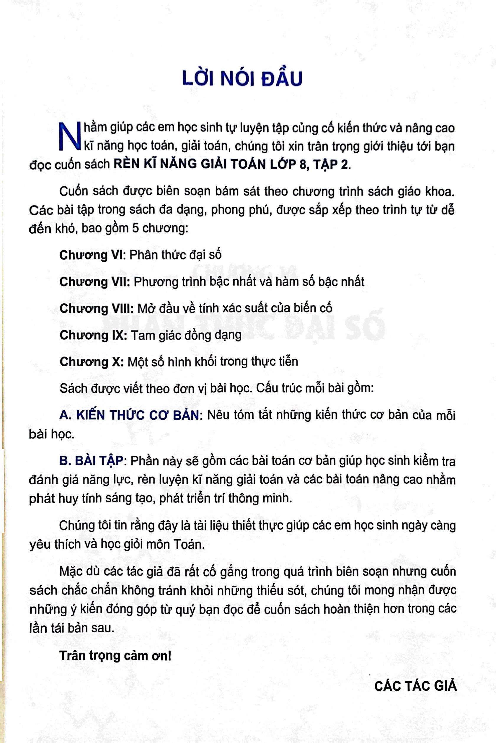 bộ rèn kĩ năng giải toán lớp 8 - tập 2 (theo chương trình giáo dục phổ thông mới)