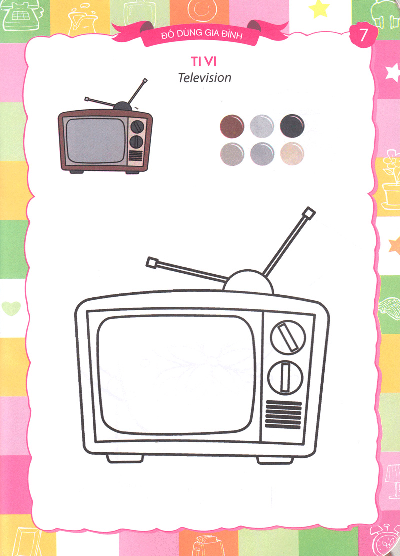 bộ sắc màu của bé - đồ dùng gia đình