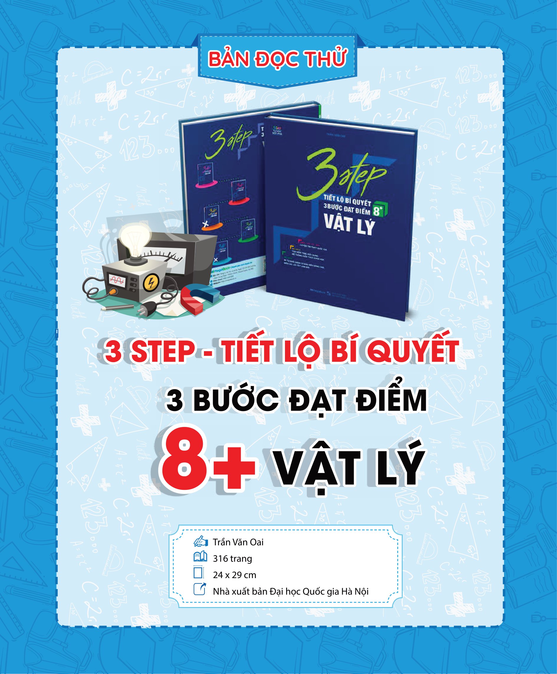 bộ sách 3 step khối a1 - tiết lộ bí quyết 3 bước đạt điểm 8+ toán - lý - anh