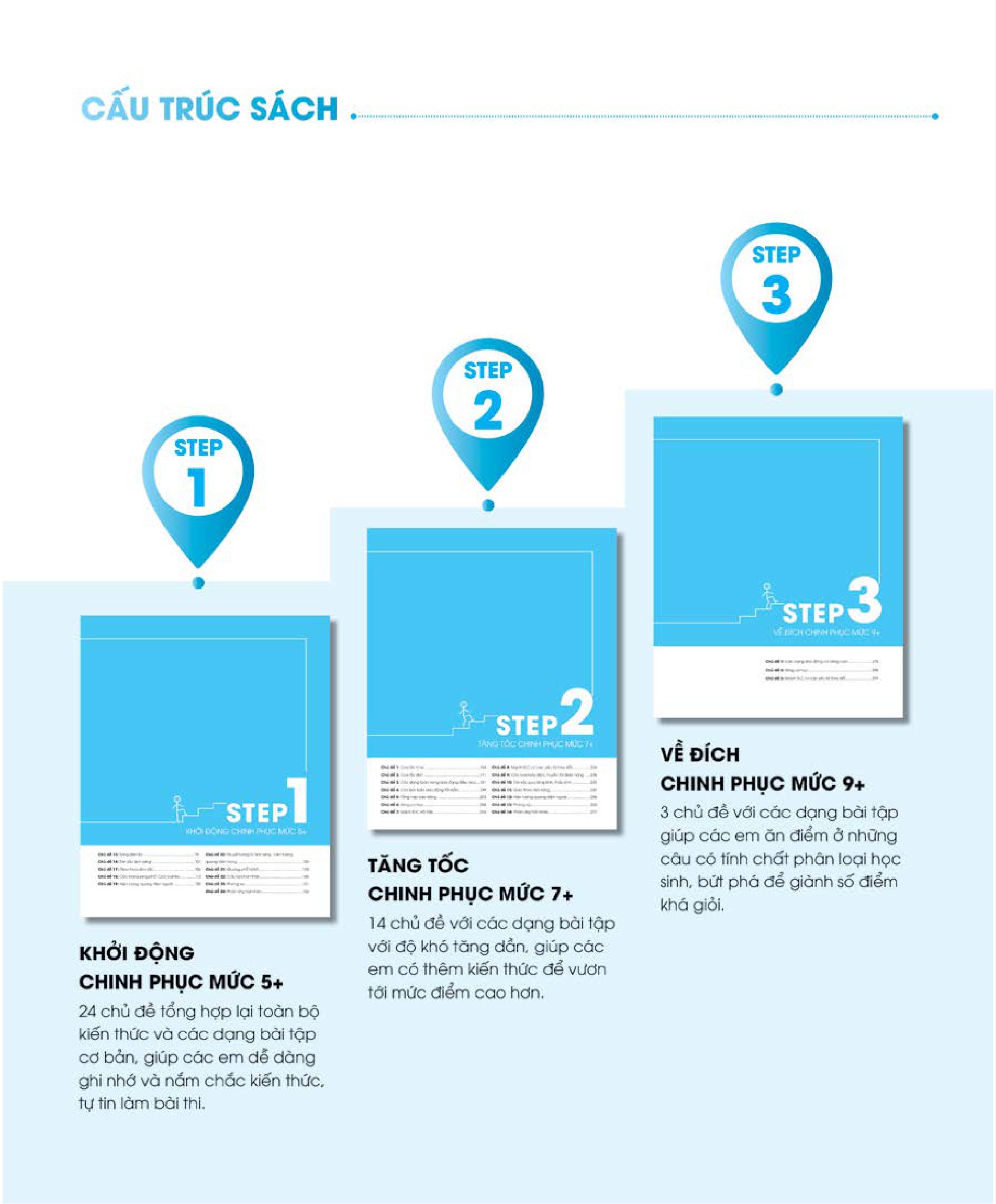 bộ sách 3 step khối a1 - tiết lộ bí quyết 3 bước đạt điểm 8+ toán - lý - anh