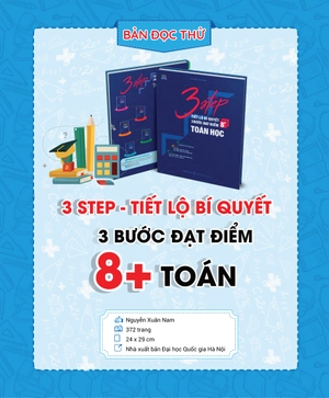 bộ sách 3 step khối d7 - tiết lộ bí quyết 3 bước đạt điểm 8+ toán - hóa - anh