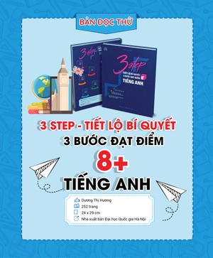 bộ sách 3 step khối d7 - tiết lộ bí quyết 3 bước đạt điểm 8+ toán - hóa - anh