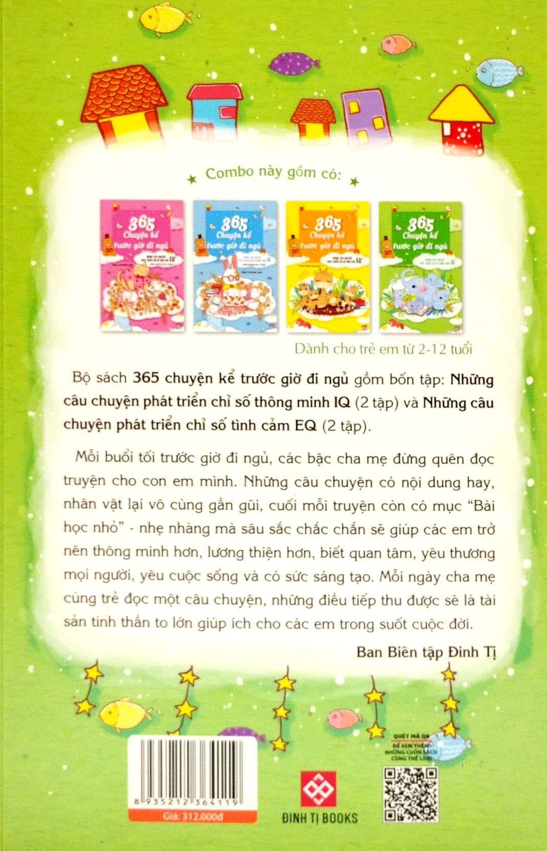bộ sách 365 chuyện kể trước giờ đi ngủ - những câu chuyện phát triển chỉ số iq-eq (bộ 4 tập)