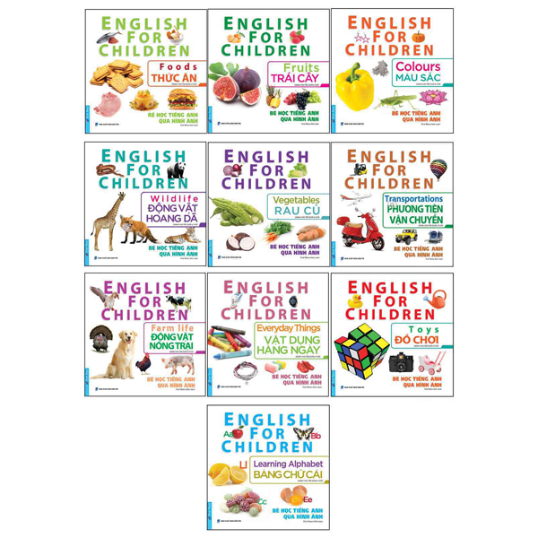 bộ sách bé học tiếng anh qua hình ảnh (bộ 10 cuốn)