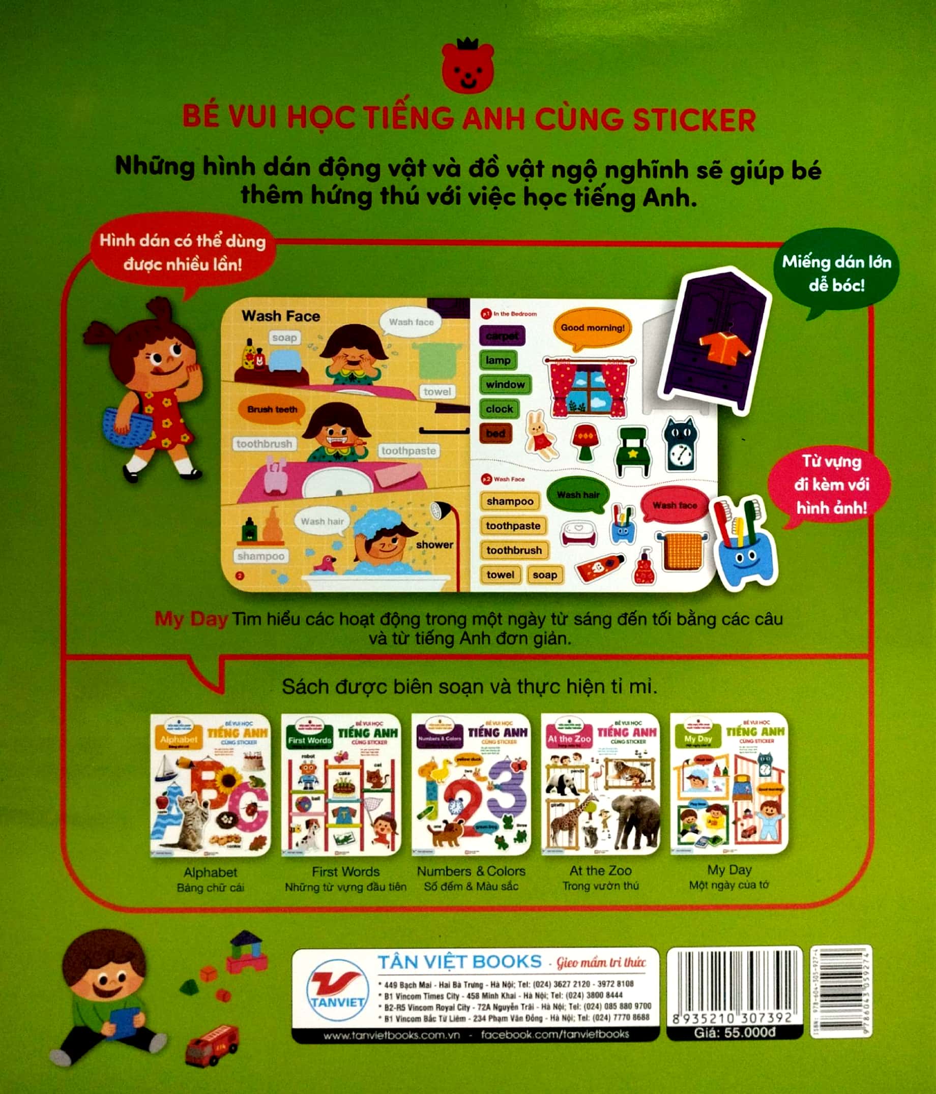 bộ sách bé vui học tiếng anh cùng sticker (bộ 5 cuốn) (tái bản 2023)