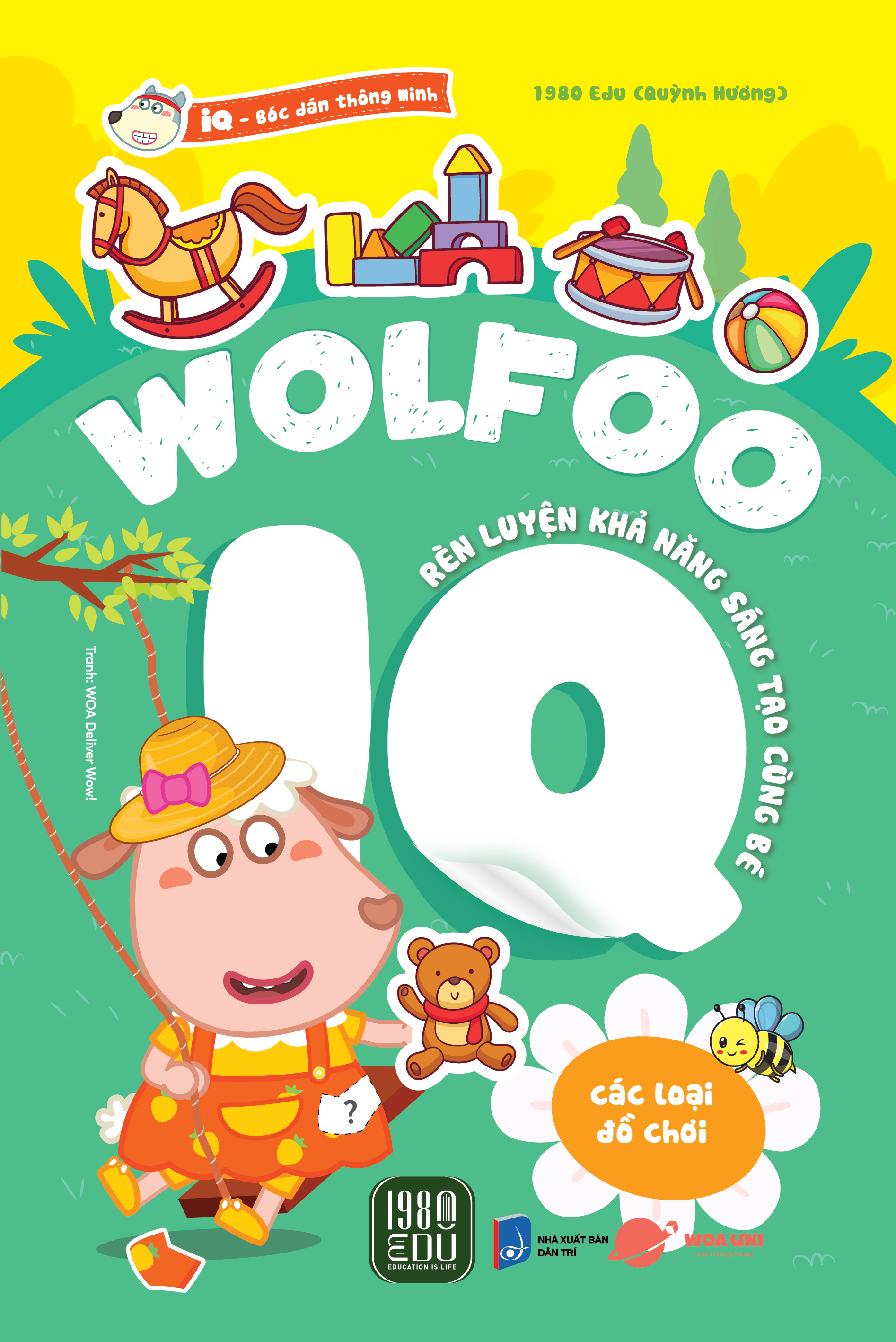 bộ sách bóc dán thông minh - wolfoo iq rèn luyện khả năng sáng tạo cùng bé (bộ 6 cuốn)