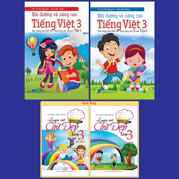 Bo Sach Boi Duong Va Nang Cao Tieng Viet 2 - Theo Chuong Trinh GDPT Moi - Tap 1 + Tap 2 (Bo 2 Cuon) - Tang Kem Sach Luyen Viet Chu Dep Lop 2 - Tap 1 + Tap 2