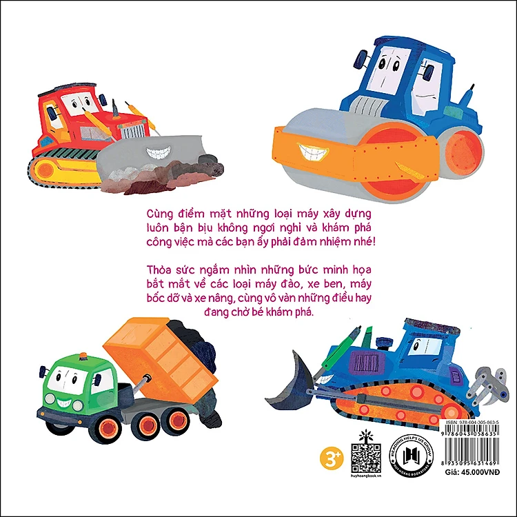 bộ sách busy machines + puzzle activity - digger: máy đào đất (song ngữ anh - việt) - kèm mô hình lắp ghép