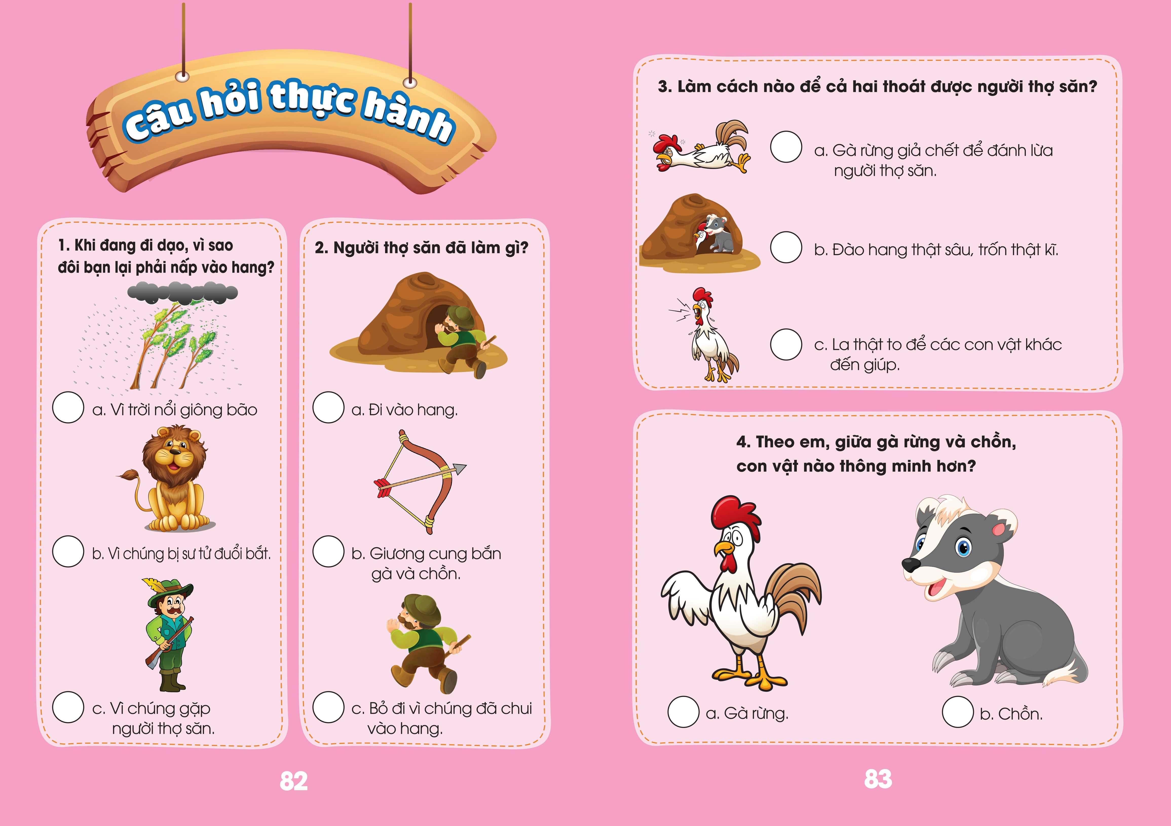 bộ sách cho bé học chữ - truyện ngụ ngôn và câu hỏi thực hành ý nghĩa - tập 2