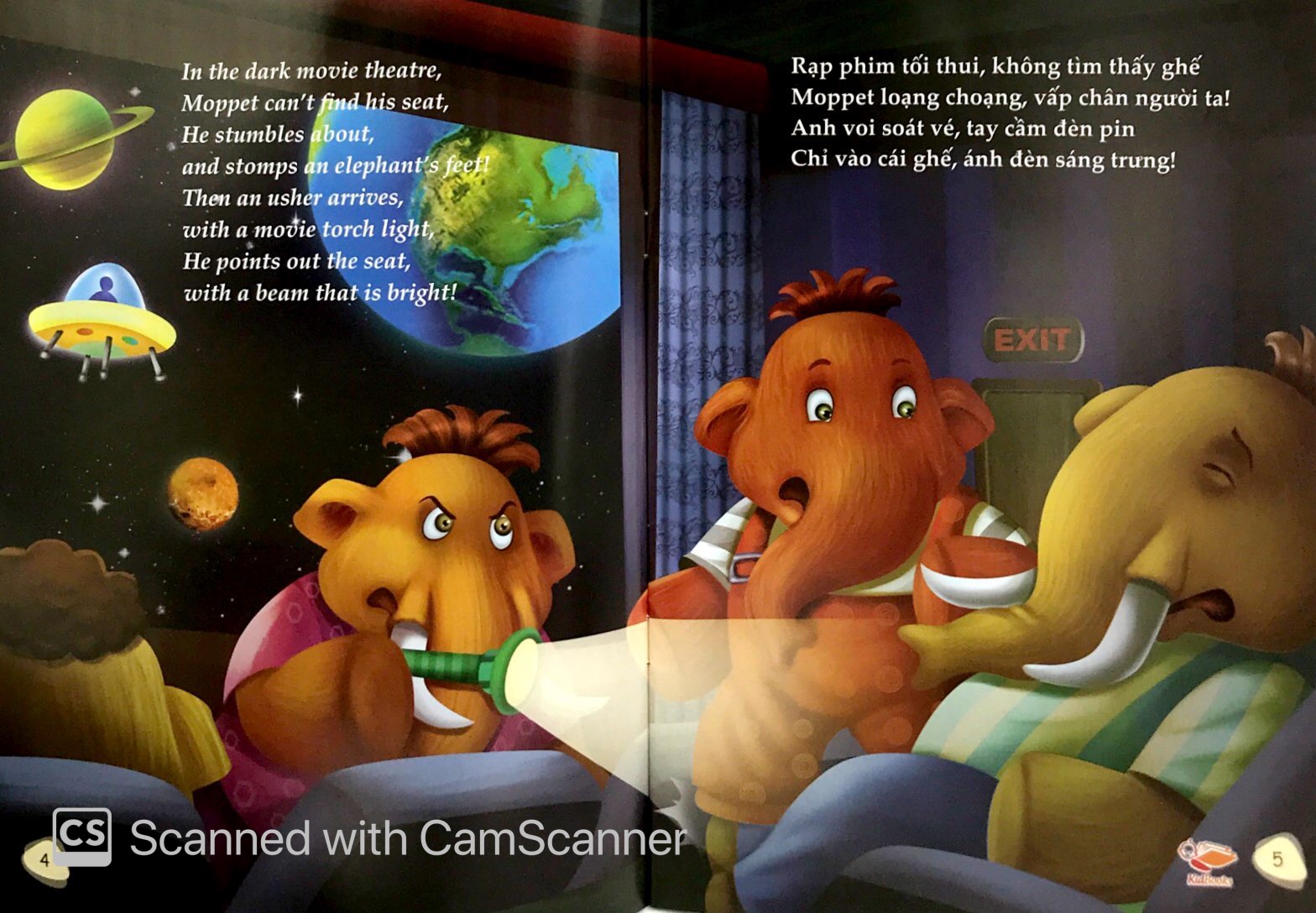 bộ sách chú voi moppet vui vẻ - voi ma-mut moppet đi xem phim