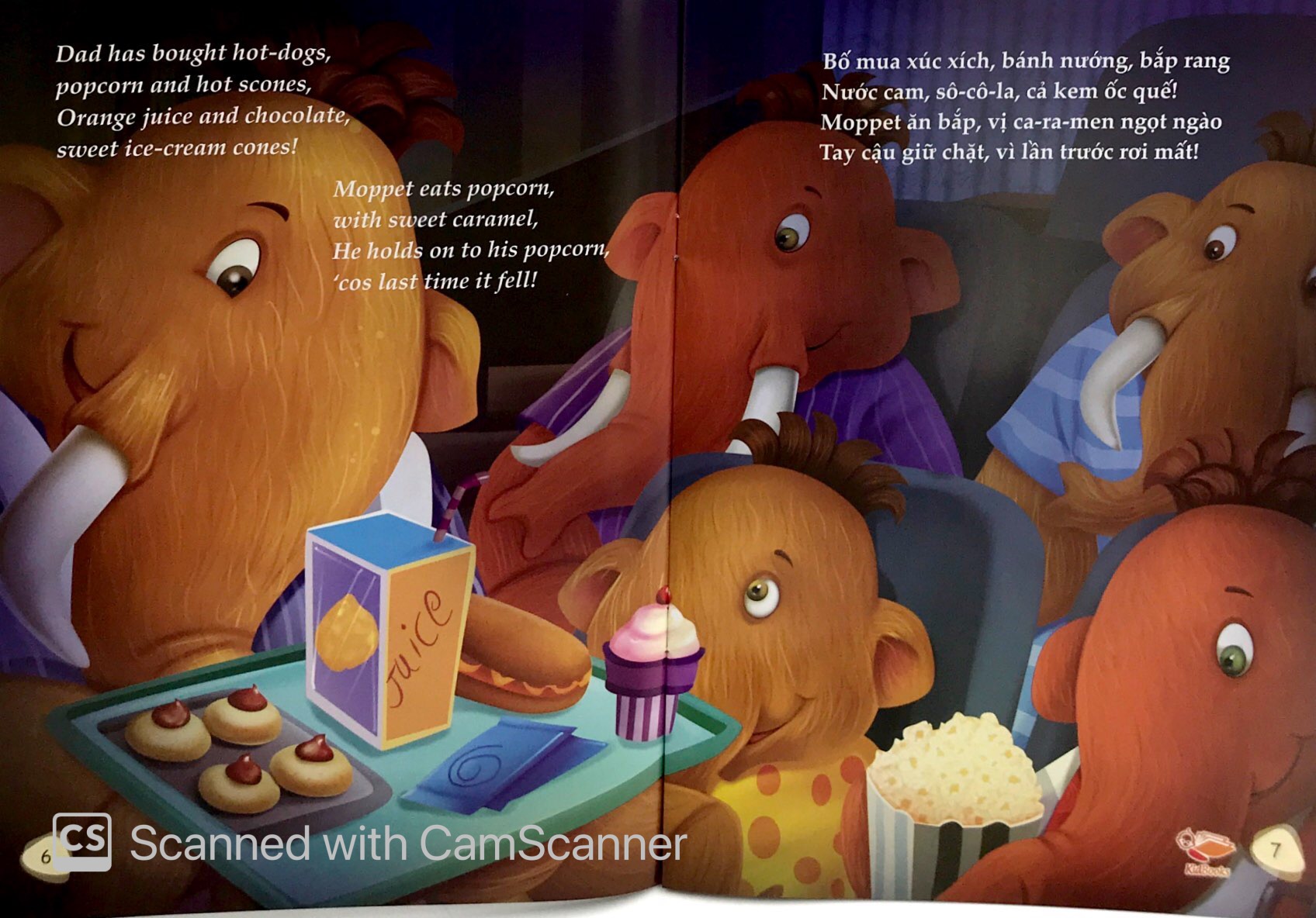 bộ sách chú voi moppet vui vẻ - voi ma-mut moppet đi xem phim