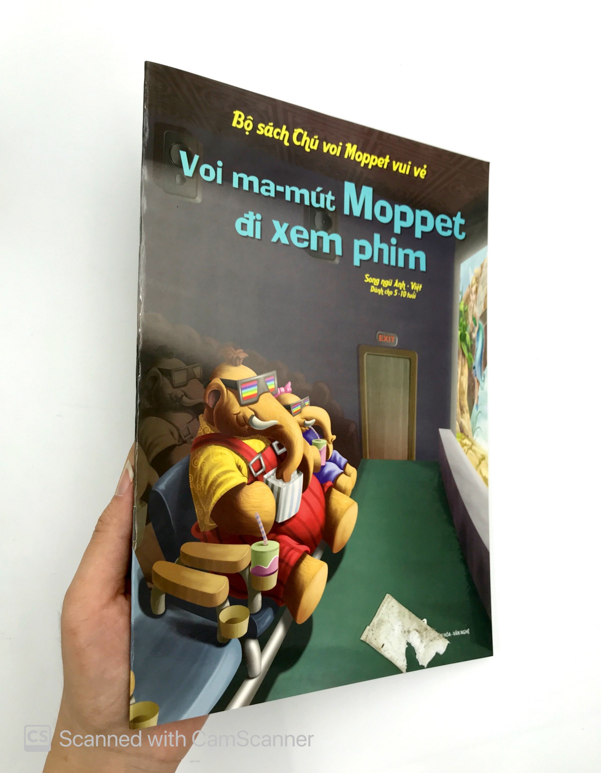 bộ sách chú voi moppet vui vẻ - voi ma-mut moppet đi xem phim