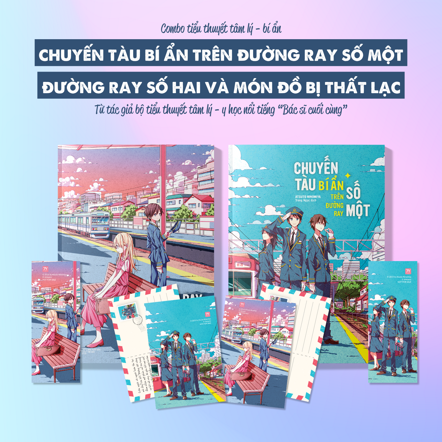 bộ sách chuyến tàu bí ẩn trên đường ray số một + đường ray số hai và món đồ bị thất lạc (bộ 2 cuốn) - tặng kèm 2 bookmark + 2 postcard