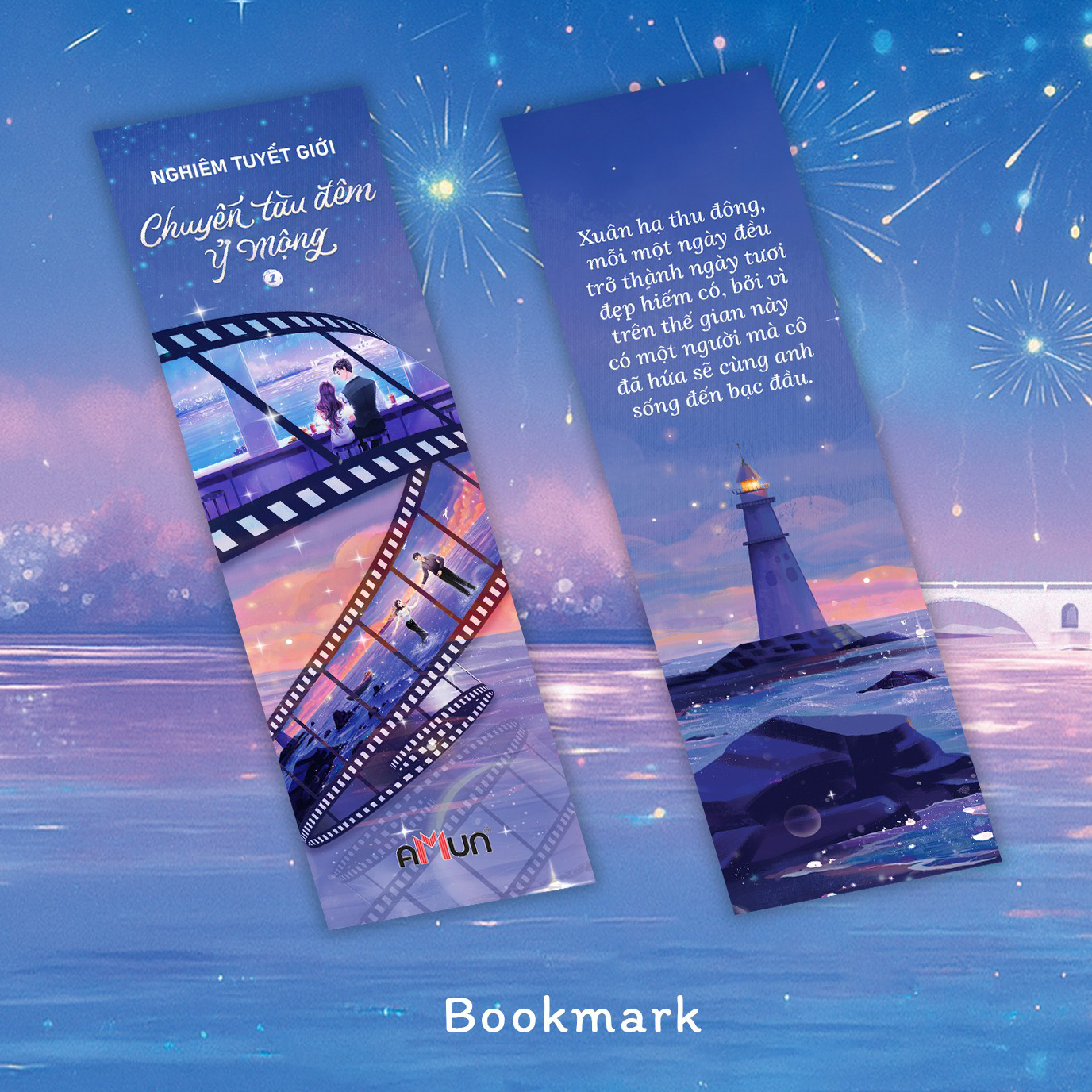 Bo Sach Chuyen Tau Dem Y Mong - Tap 1 + Tap 2 (Bo 2 Tap) - Ban Dac Biet - Tang Kem 2 Bookmark + 1 Postcard + 2 The Ve Hologarm Van Tuyet Thoi - Lau Ngu + 1 Standee Mica