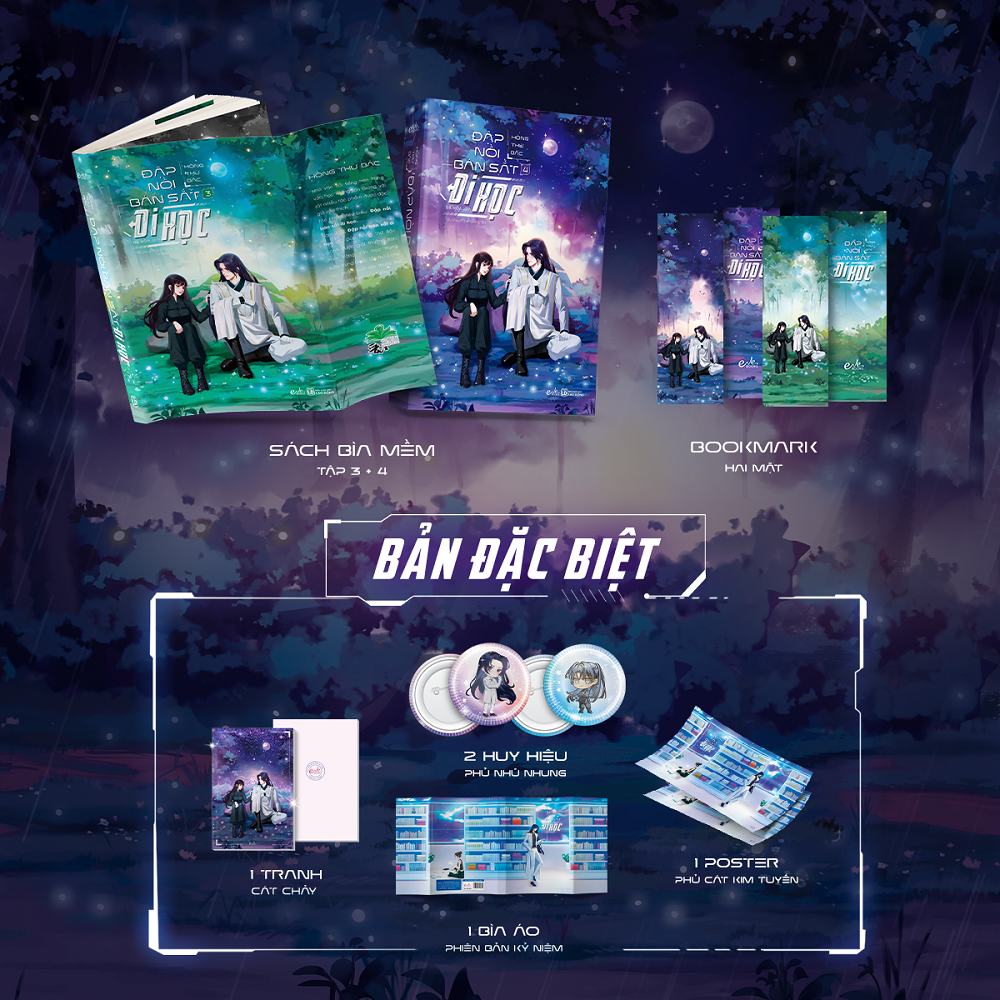 Bo Sach Dap Noi Ban Sat Di Hoc - Tap 3 + Tap 4 (Bo 2 Tap) - Ban Dac Biet - Tang Kem 1 Bia Ao + 2 Bookmark + 1 Tranh Cat Chay + 1 Poster + 2 Huy Hieu Chibi