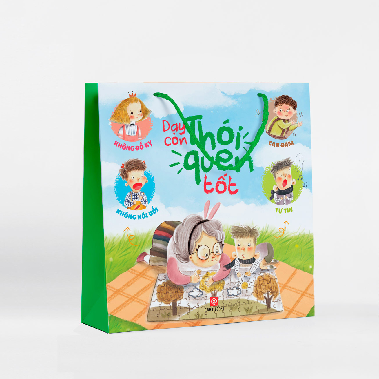 Bo Sach Day Con Thoi Quen Tot - Tu Tin + Can Dam + Khong Noi Doi + Khong Do Ky (Tui 4 Cuon)