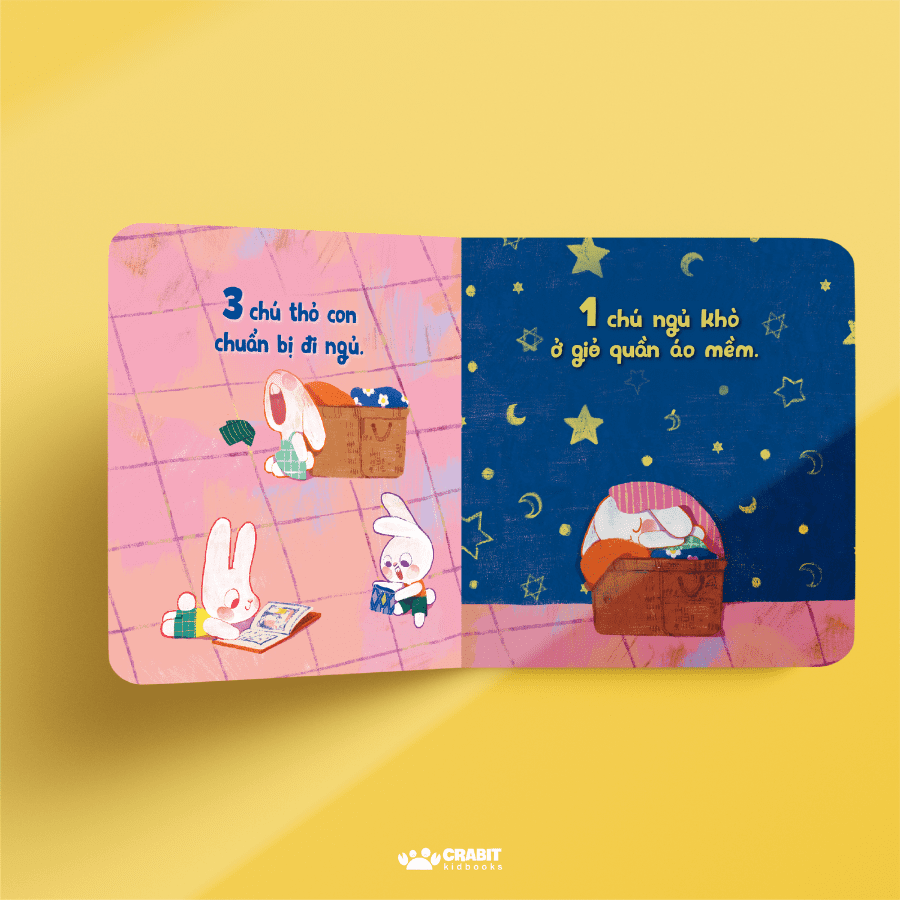 bộ sách "đi ngủ nào, bé cưng ơi" (ngủ ngon nhé, phố phường + ngủ ngon nhé cả nhà + ngủ ngon nhé thỏ cưng)