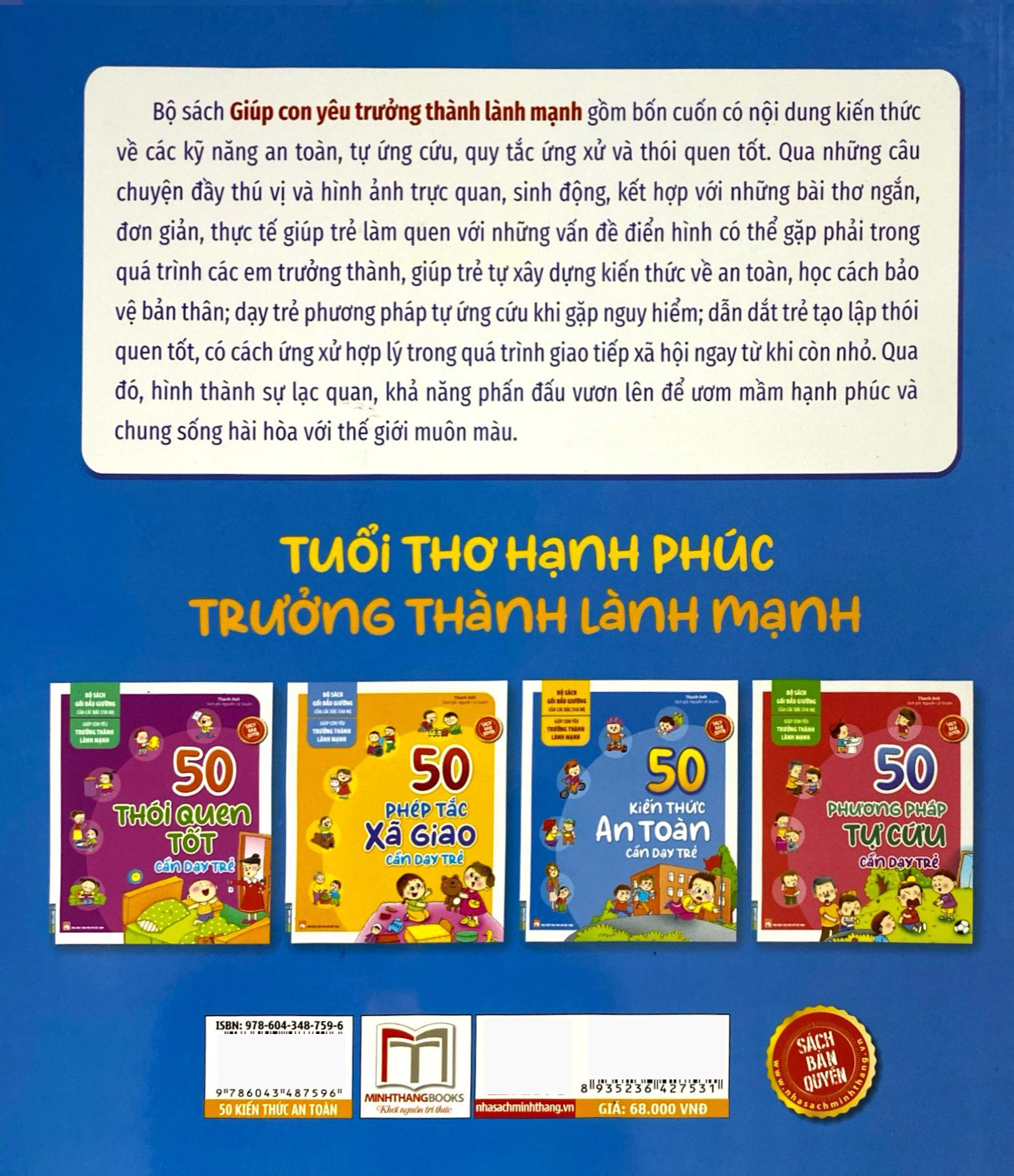 bộ sách gối đầu giường của các bậc cha mẹ - giúp con yêu trưởng thành lành mạnh - 50 kiến thức an toàn cần dạy trẻ (tái bản)