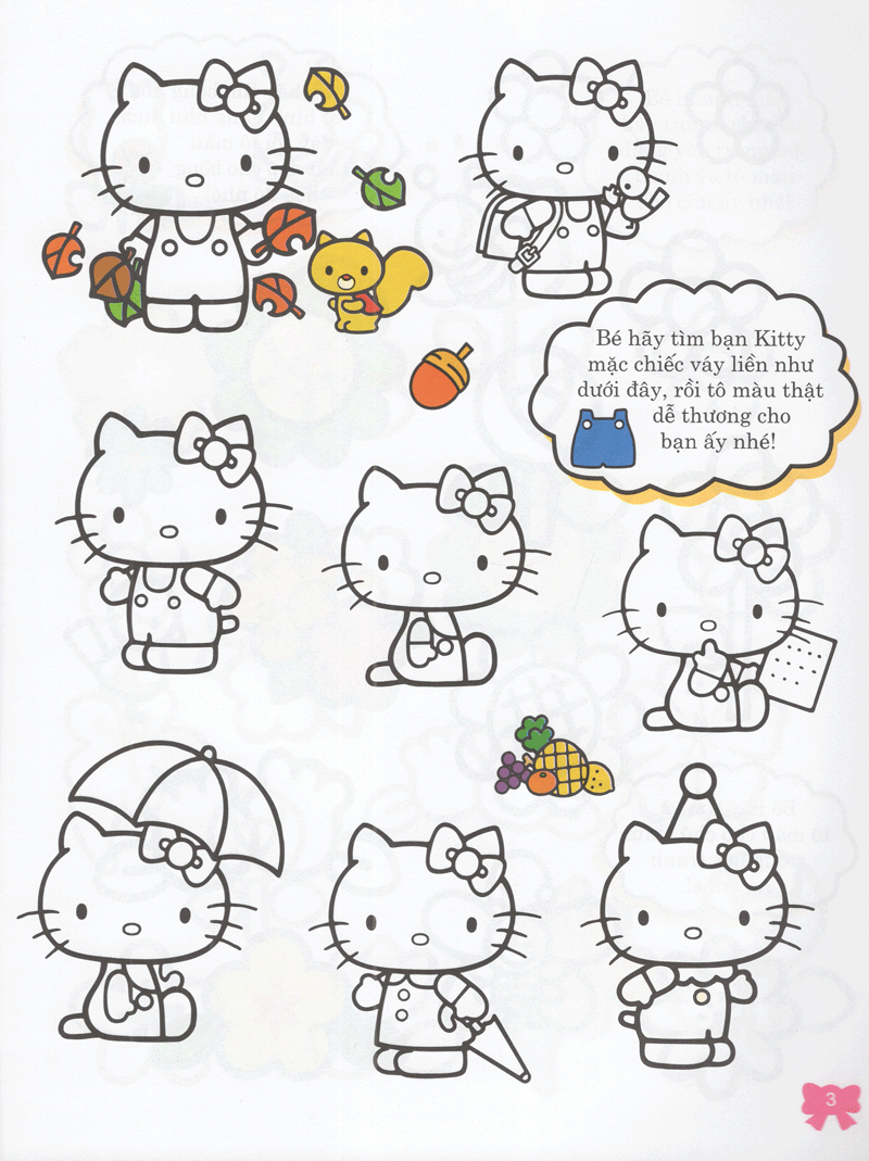 bộ sách hello kitty - rèn luyện khả năng - sách tô màu (bộ 4 cuốn)