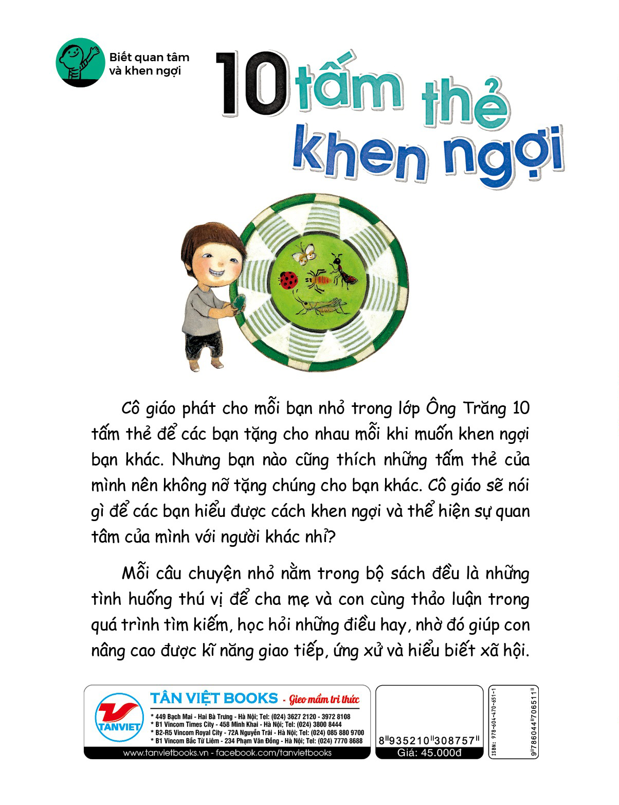 bộ sách kĩ năng xã hội thiết yếu dành cho trẻ - biết quan tâm và khen ngợi - 10 tấm thẻ khen ngợi - 3