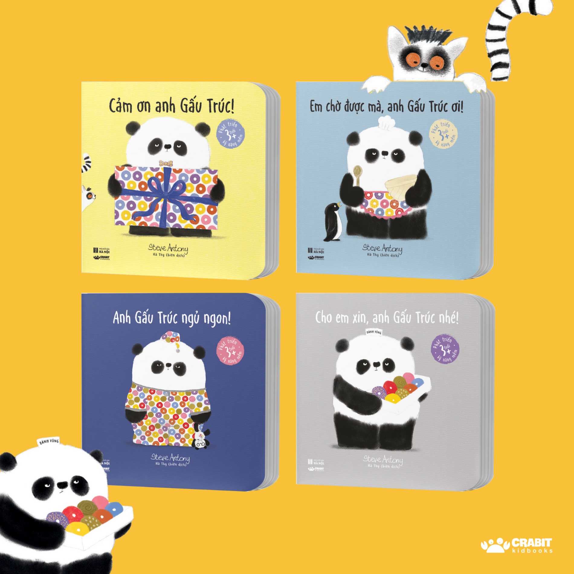 bộ sách kỹ năng mềm - anh gấu trúc - bìa cứng (bộ 4 cuốn)