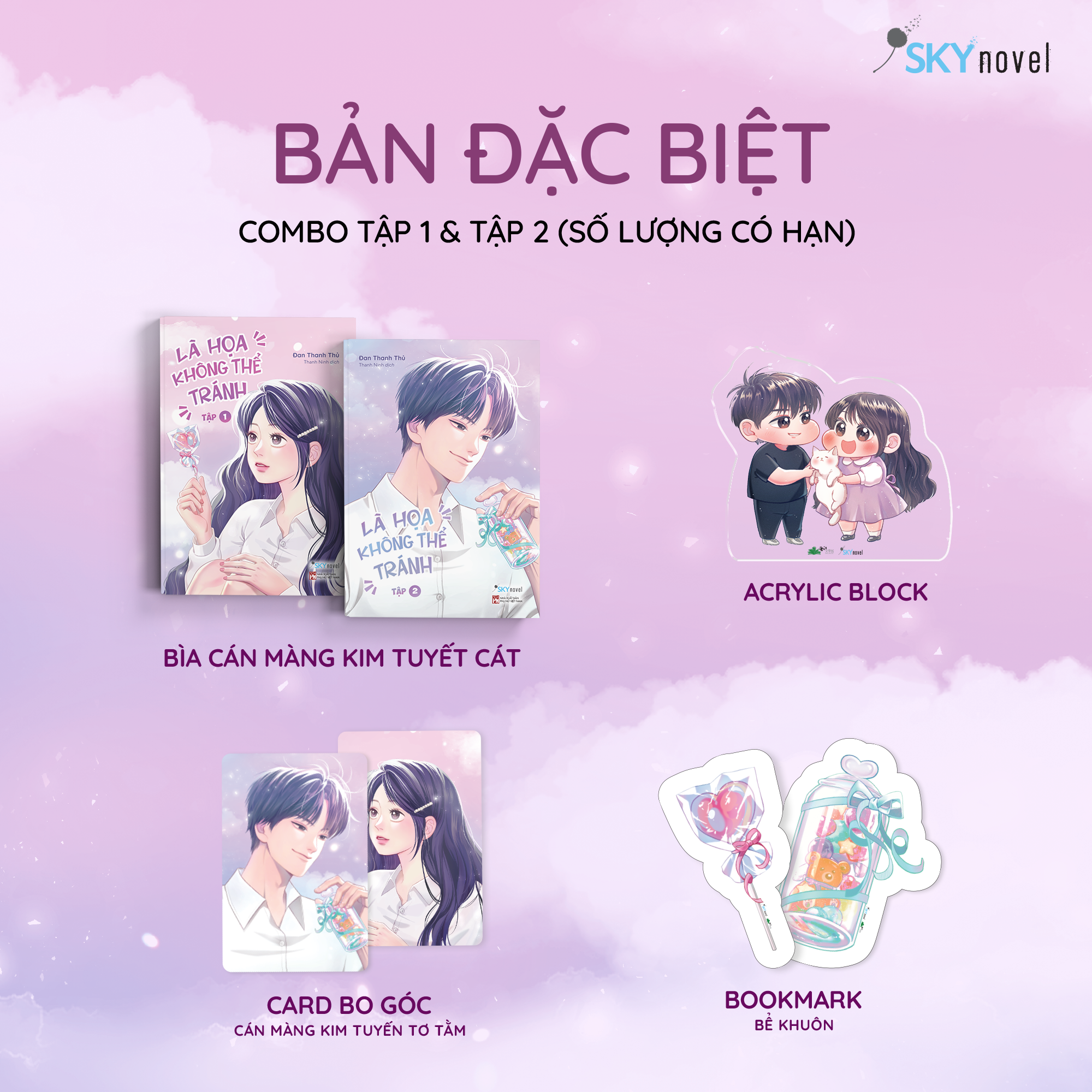 Bo Sach La Hoa Khong The Tranh - Tap 1 + Tap 2 (Bo 2 Tap) - Ban Dac Biet - Tang Kem 2 Bookmark + 2 Card Bo Goc Can Mang Kim Tuyen To Tam + 1 Acrylic Block