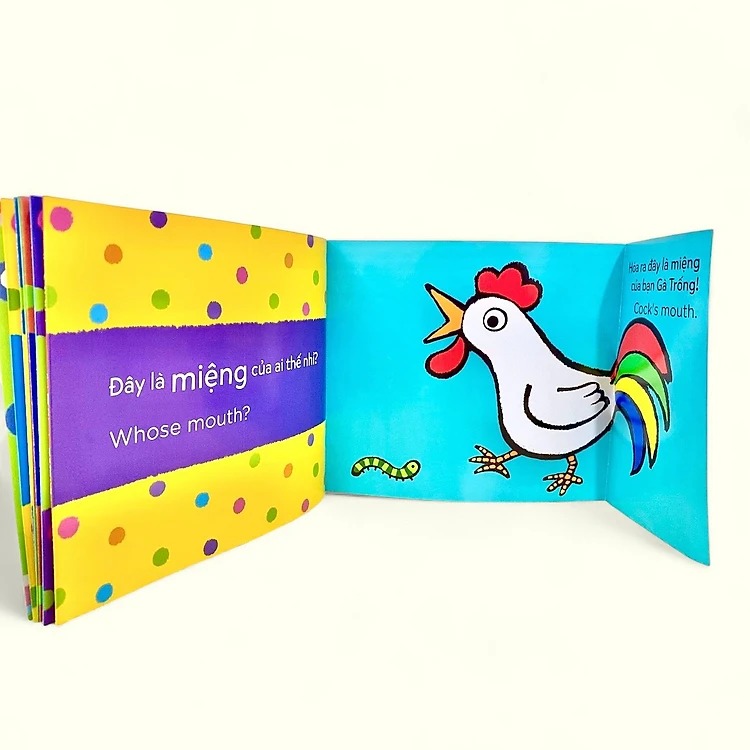 bộ sách lật mở khám phá song ngữ - miệng của ai thế nhỉ? - whose mouth?