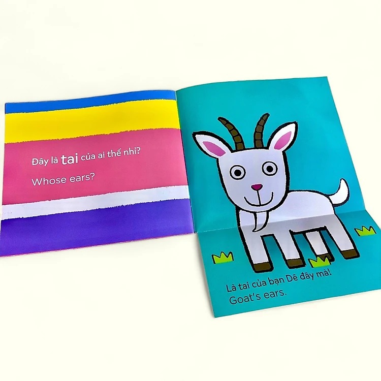 bộ sách lật mở khám phá song ngữ - tai của ai thế nhỉ? - whose ears?