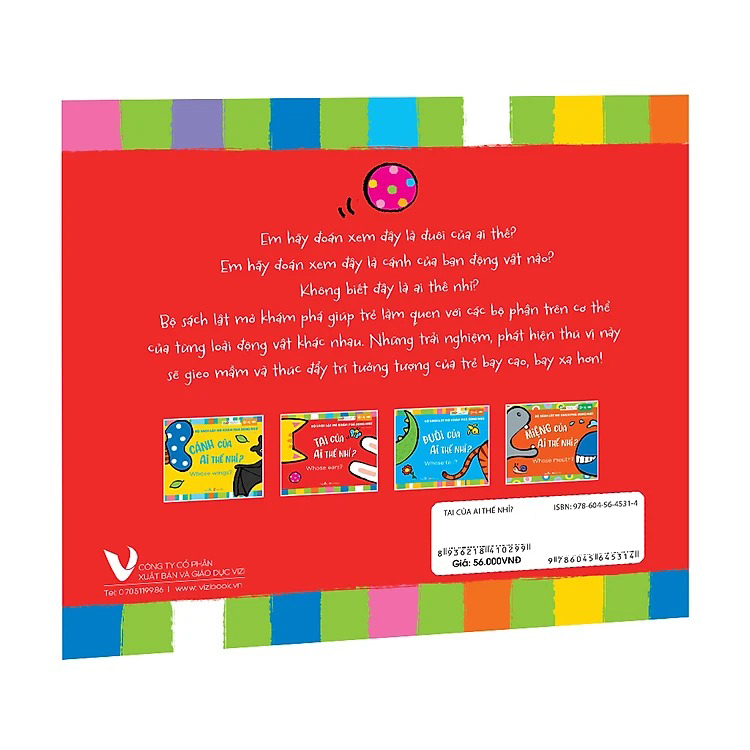 bộ sách lật mở khám phá song ngữ - tai của ai thế nhỉ? - whose ears?