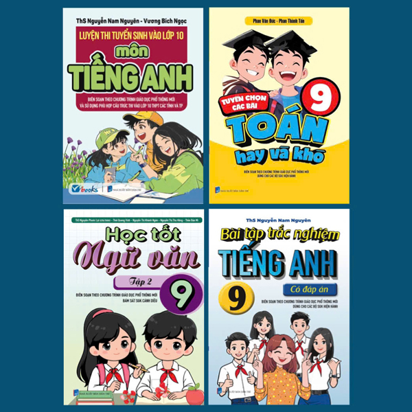 Bo Sach Luyen Thi Vao Lop 10 - Mon Tieng Anh + Ngu Van + Toan (Bo 4 Cuon)