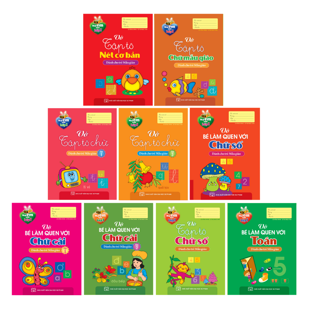 bộ sách mai em vào lớp 1 - dành cho trẻ 4-5 tuổi (túi 9 cuốn) (tái bản 2024)