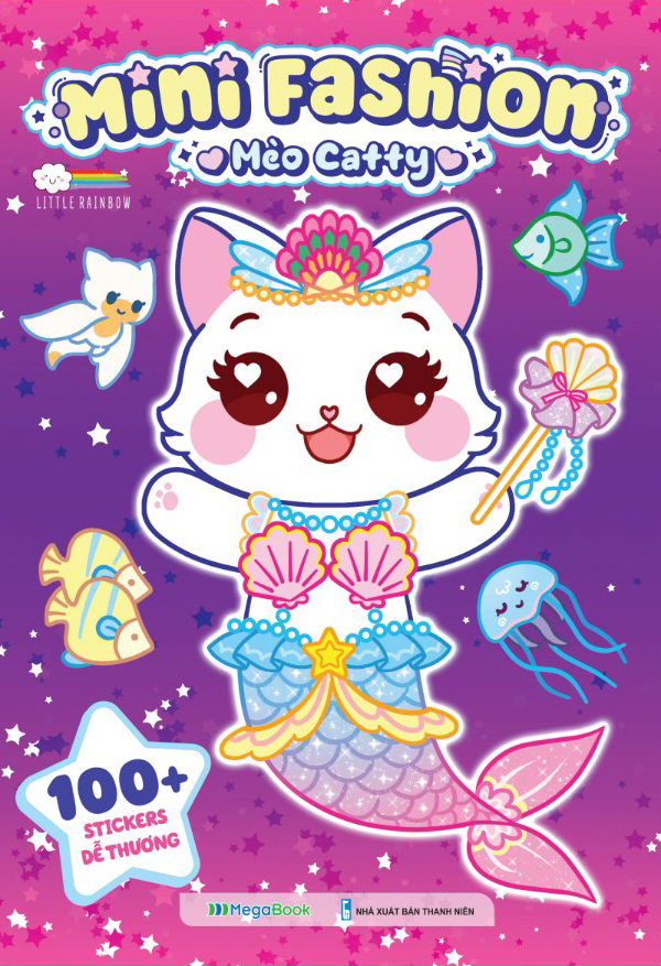 bộ sách mini fashion - thỏ bunny + heo piggy + mèo catty + gấu honey (bộ 4 cuốn)