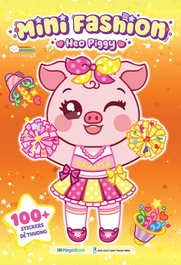 bộ sách mini fashion - thỏ bunny + heo piggy + mèo catty + gấu honey (bộ 4 cuốn)