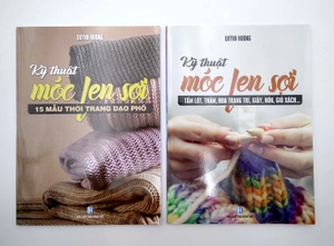 bộ sách móc len sợi 15 mẫu thời trang + móc len sợi tấm lót, thảm (bộ 2 cuốn)