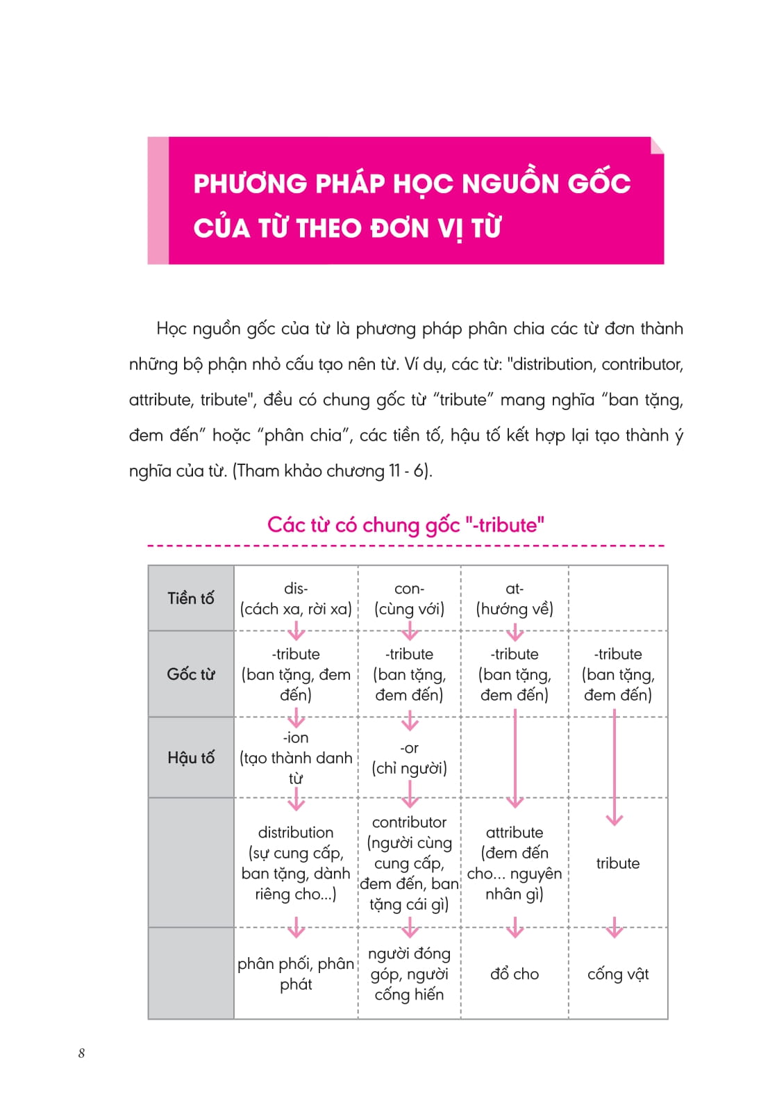 bộ sách nghiền từ vựng tiếng anh - học qua gốc từ bằng hình ảnh - gốc từ là bí quyết để ghi nhớ hàng nghìn từ vựng (bộ 2 quyển)