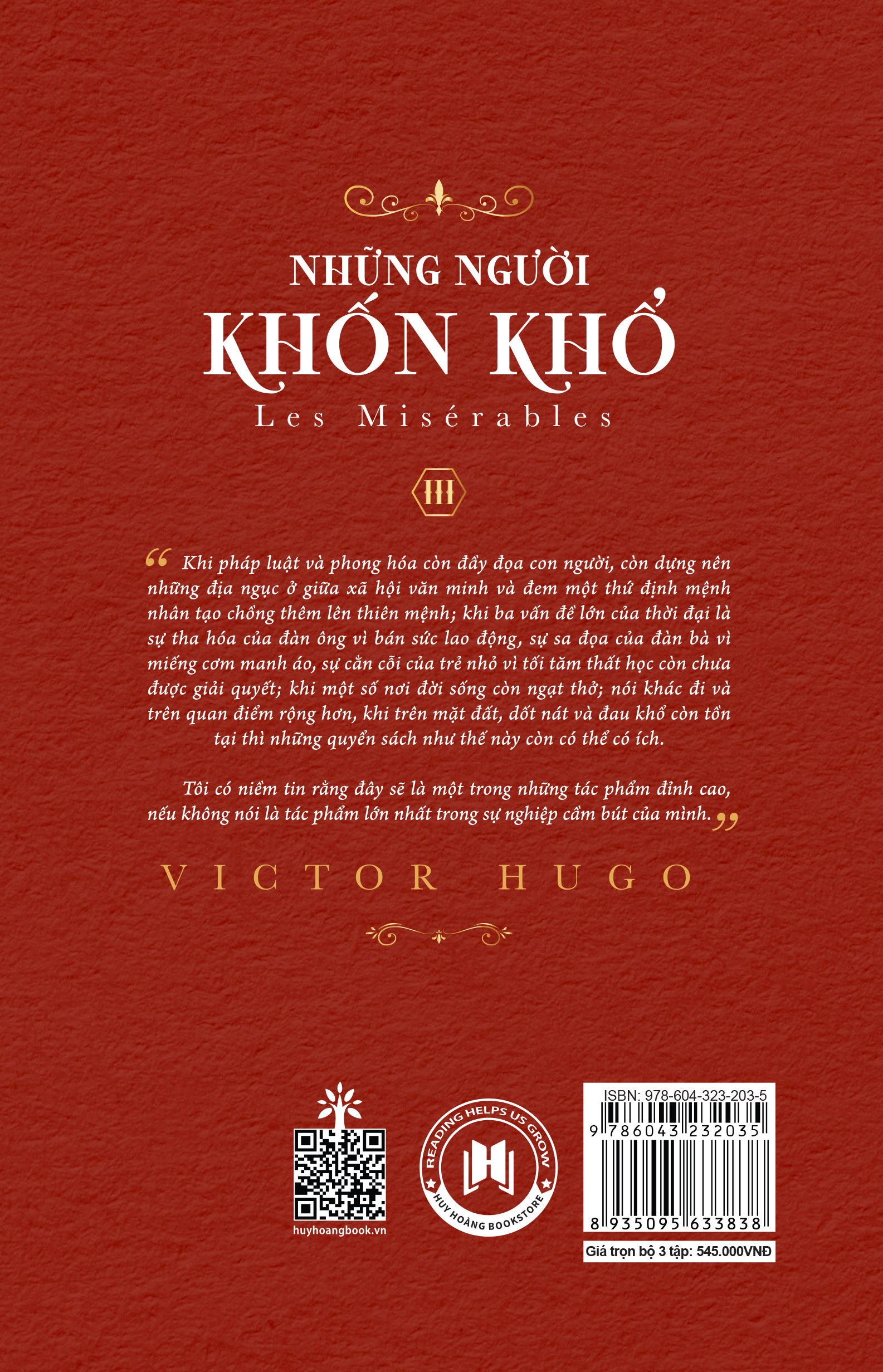 bộ sách những người khốn khổ (bộ 3 cuốn) (tái bản 2024)