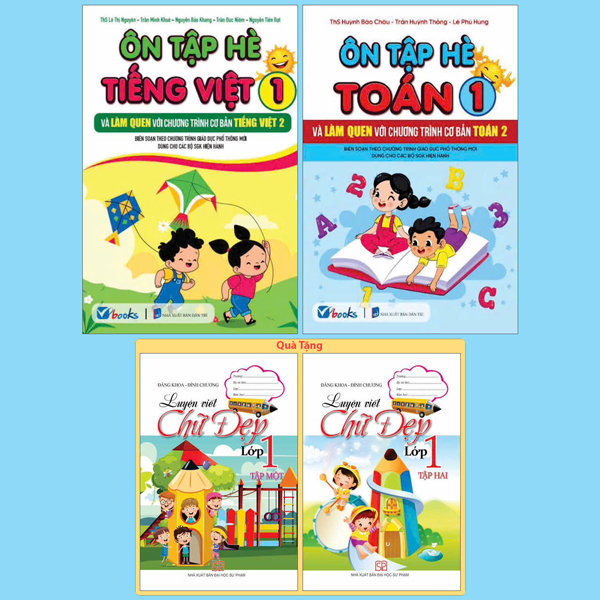 Bo Sach On Tap He Tieng Viet 2 + On Tap He Toan 2 (Bo 2 Cuon) - Tang Kem Sach Luyen Viet Chu Dep Lop 2 - Tap 1 + Tap 2