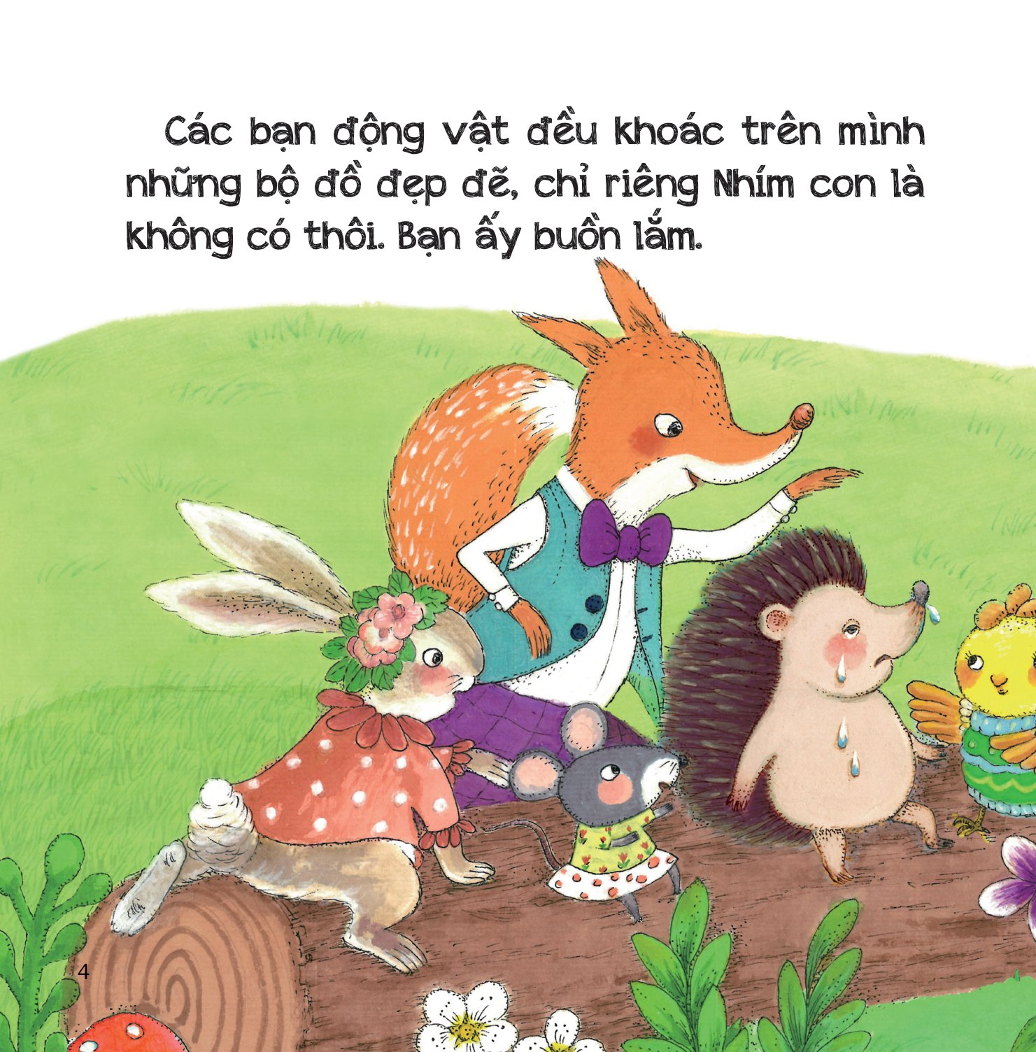 bộ sách phát triển iq - eq đầu đời cho bé - biết quý trọng tình bạn - nhím con mặc áo