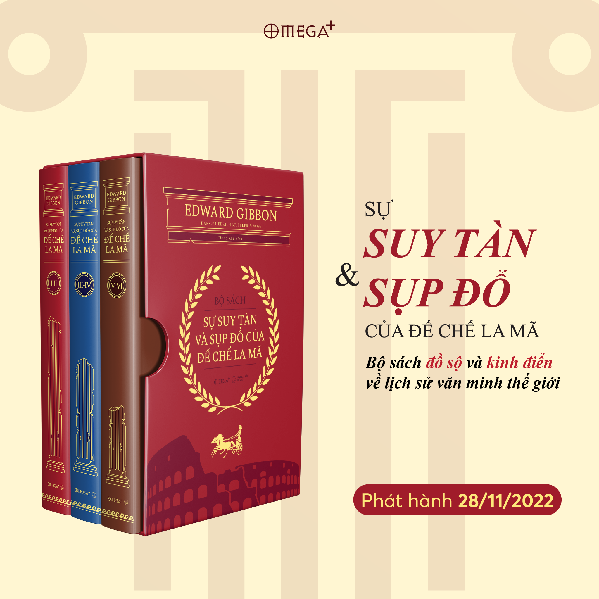 bộ sách sự suy tàn và sụp đổ của đế chế la mã (bộ 3 cuốn)
