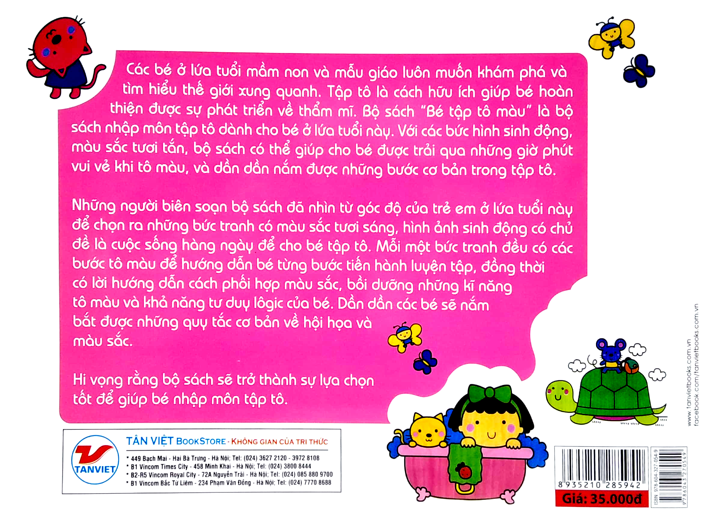 bộ sách thú vị dành cho bé nhập môn tập tô - bé tập tô màu - màu hồng