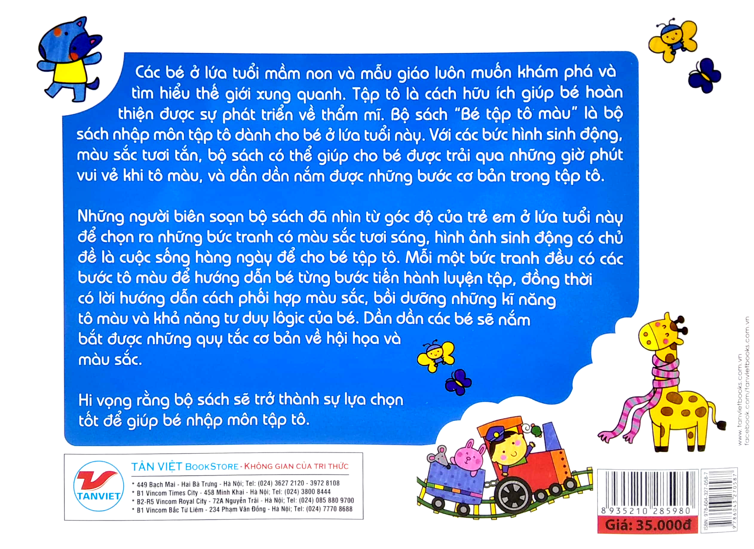 bộ sách thú vị dành cho bé nhập môn tập tô - bé tập tô màu - màu xanh nước biển