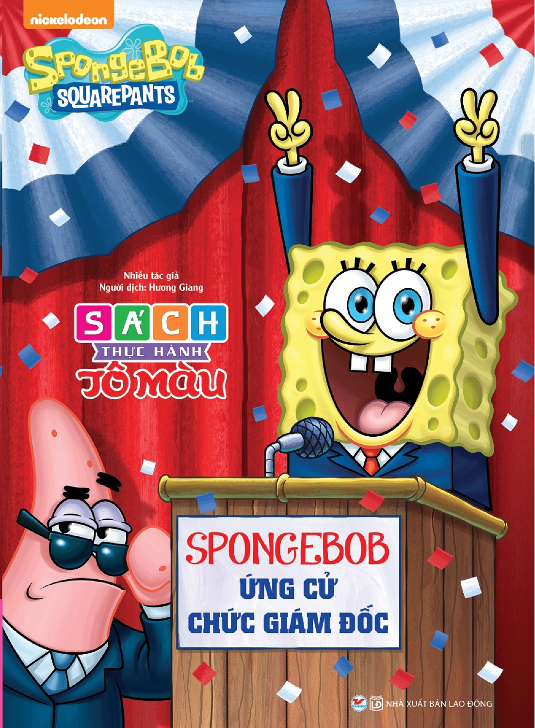 bộ sách thực hành tô màu spongebob: đầu bếp tài ba + ứng cử chức giám đốc (bộ 2 cuốn)