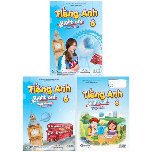 Bo Sach Tieng Anh 6 - Right On! - Student's Book + Workbook + Vo Ghi Chep (Bo 3 Cuon)