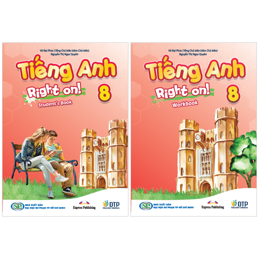 Bo Sach Tieng Anh 8 - Right On! - Student's Book + Workbook + Tap Ghi Chu Va Luyen Tap (Bo 3 Cuon)
